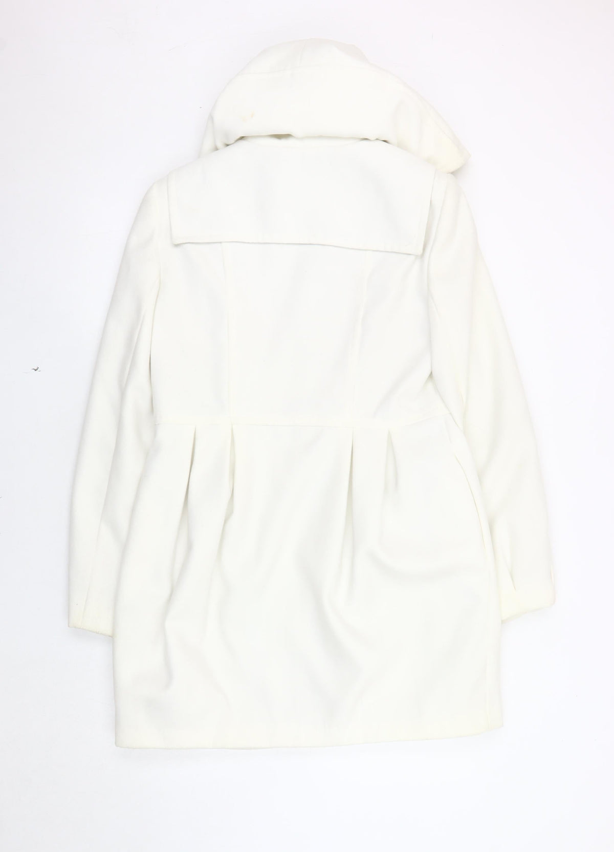Et Vous Women's White Overcoat, Size 12, Classic Style