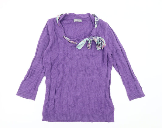 Per Una Women's Purple Knit Pullover Jumper, Size 14