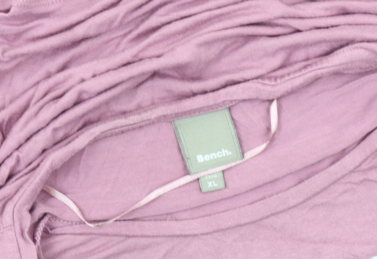 Bench Women's Pink XL Relaxed Basic T-Shirt 3/4 Sleeve
