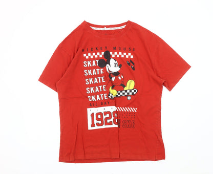 Disney Womens Mickey Mouse Red T-Shirt, Medium