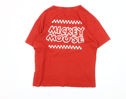 Disney Womens Mickey Mouse Red T-Shirt, Medium