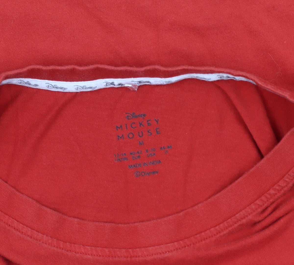 Disney Mickey Mouse Unisex Red T-Shirt, Medium