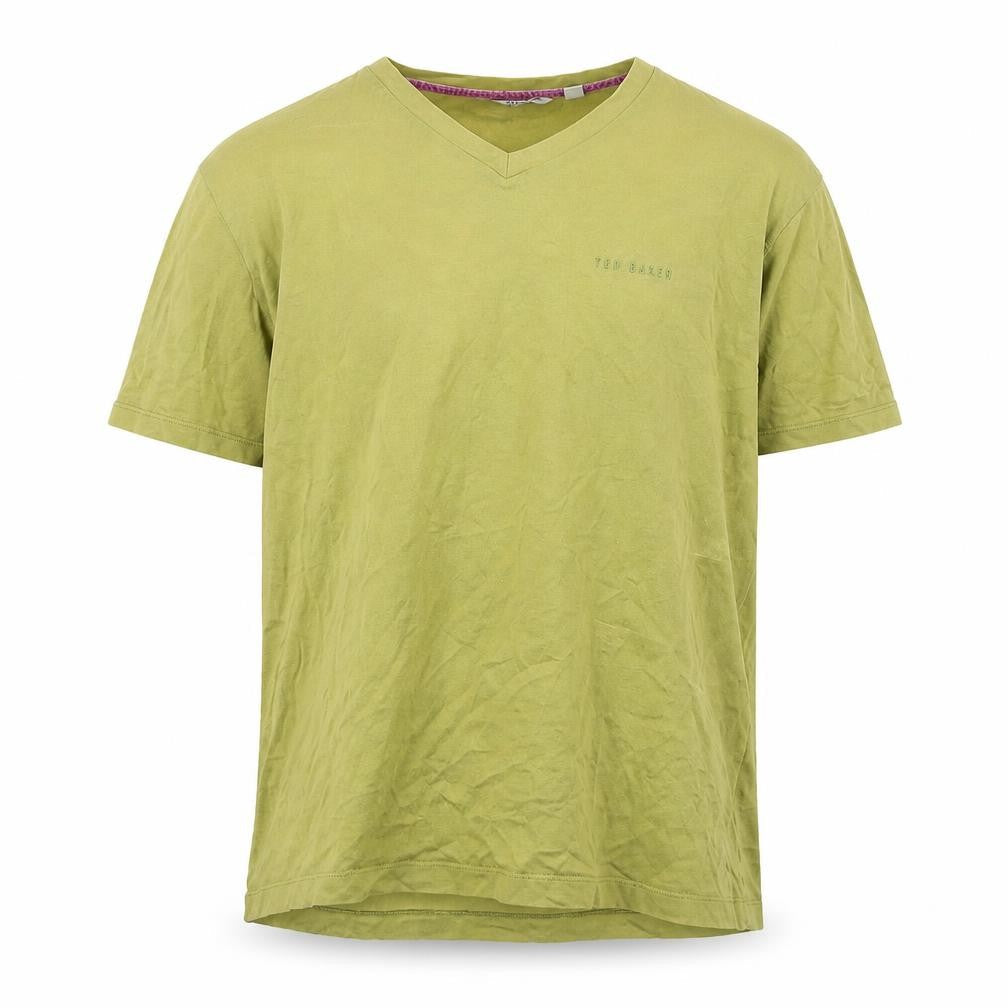 Ted Baker Men's Green V-Neck T-Shirt Size 5