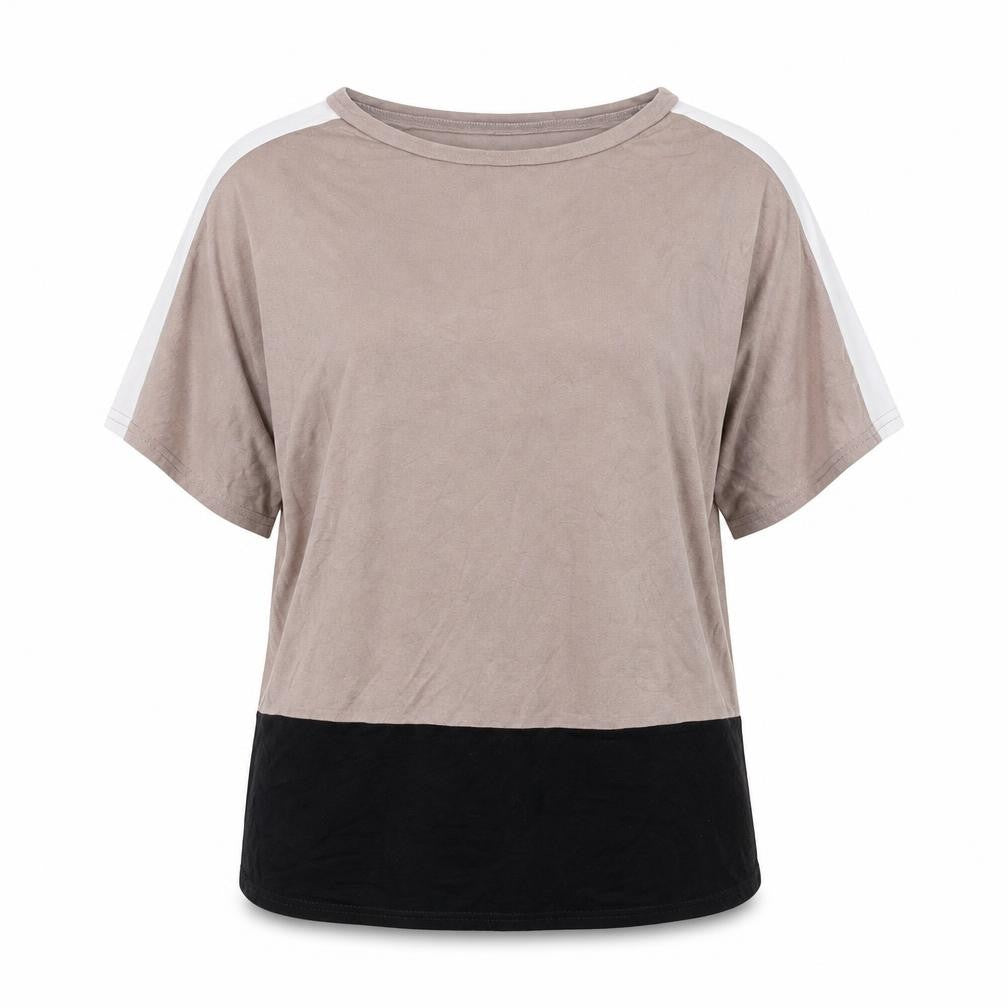 New Look Women's Colourblock Raglan Top, Beige/Black, Size 6