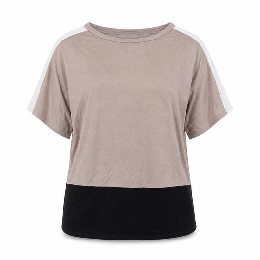 New Look Women's Colourblock Raglan Top, Beige/Black, Size 6