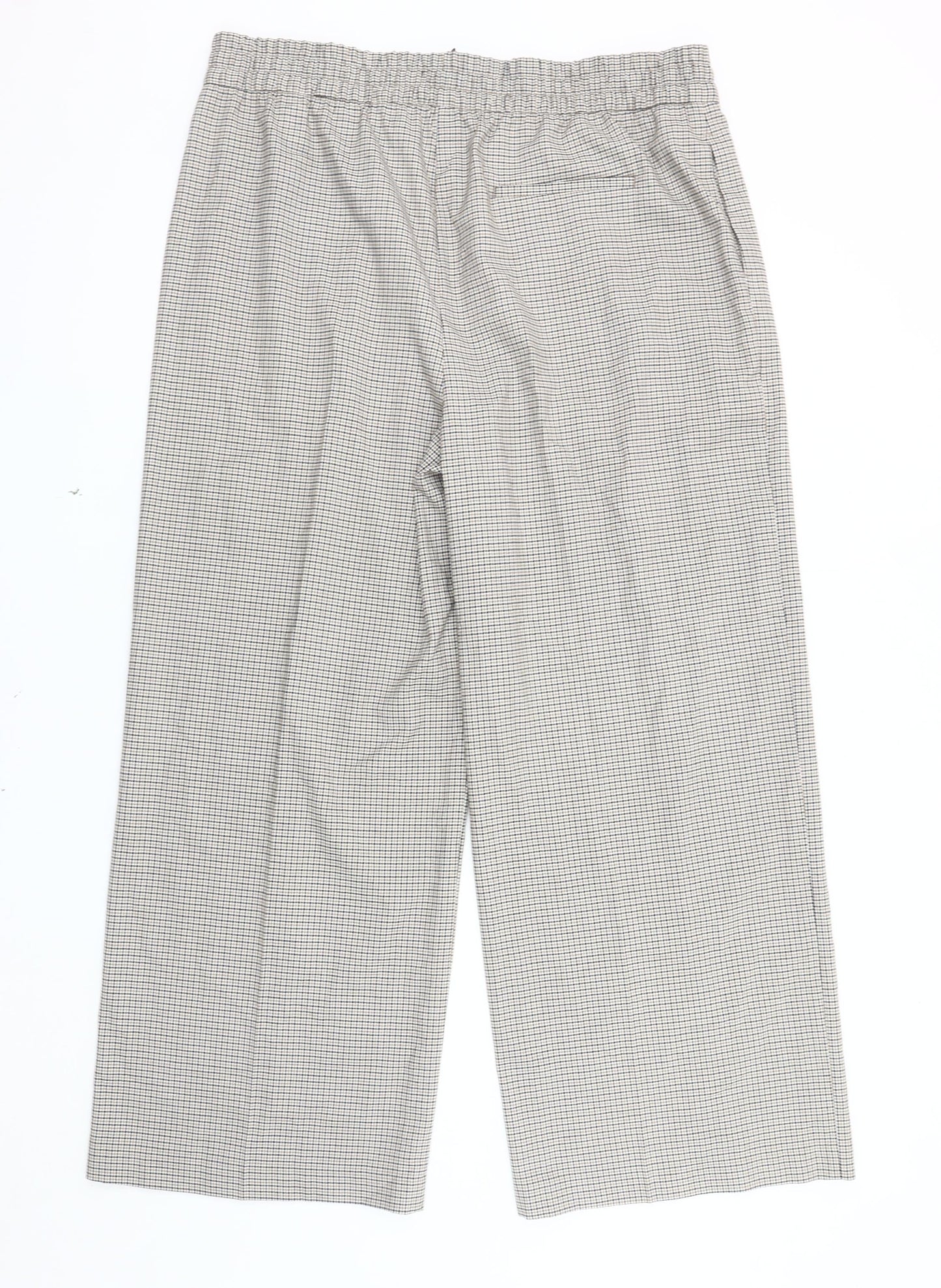 Marks and Spencer Women's Black Check Trousers Size 16