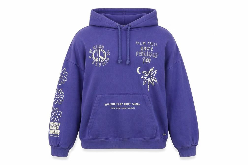 Pacific Republic Teens Blue Hoodie, Large, Graphic Print