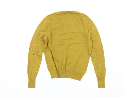 Back view of L.K. Bennett Women's Yellow jumper, size S
