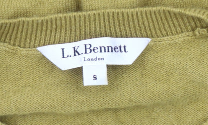 Close-up detail of L.K. Bennett Women's Yellow jumper, size S