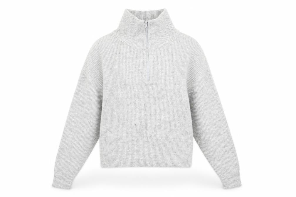 Jack Wills Women’s Grey Knit Pullover Sweatshirt, Size 8
