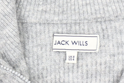 Jack Wills Women’s Grey Knit Pullover Sweatshirt, Size 8