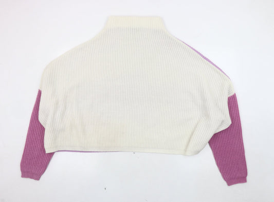 PrettyLittleThing Women's Purple Jumper, L, Mock Neck, Casual
