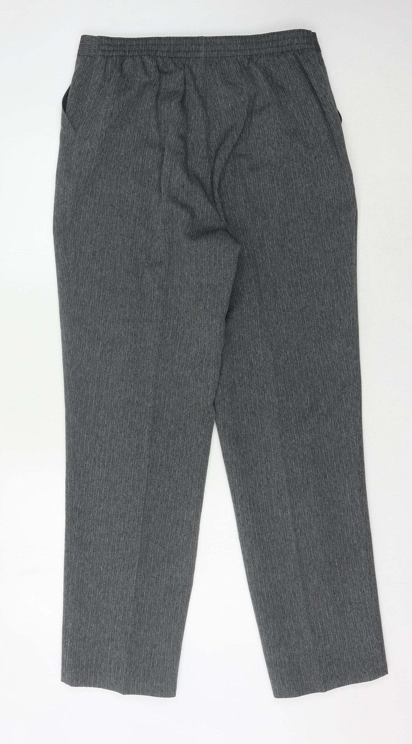 Marks and Spencer Women's Grey Herringbone Trousers