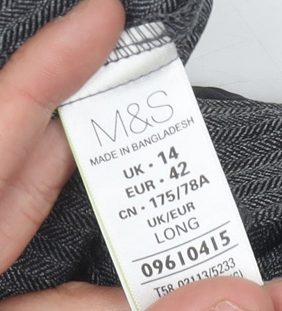 Marks and Spencer Women's Grey Herringbone Trousers