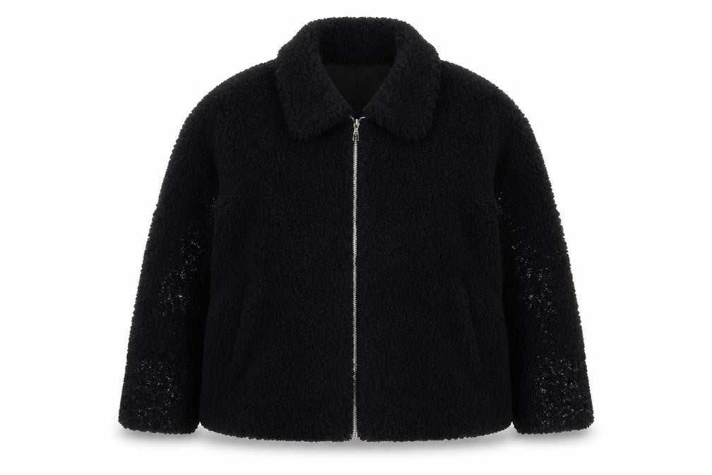 Zara Women's Black Mid-Length Jacket - Size L