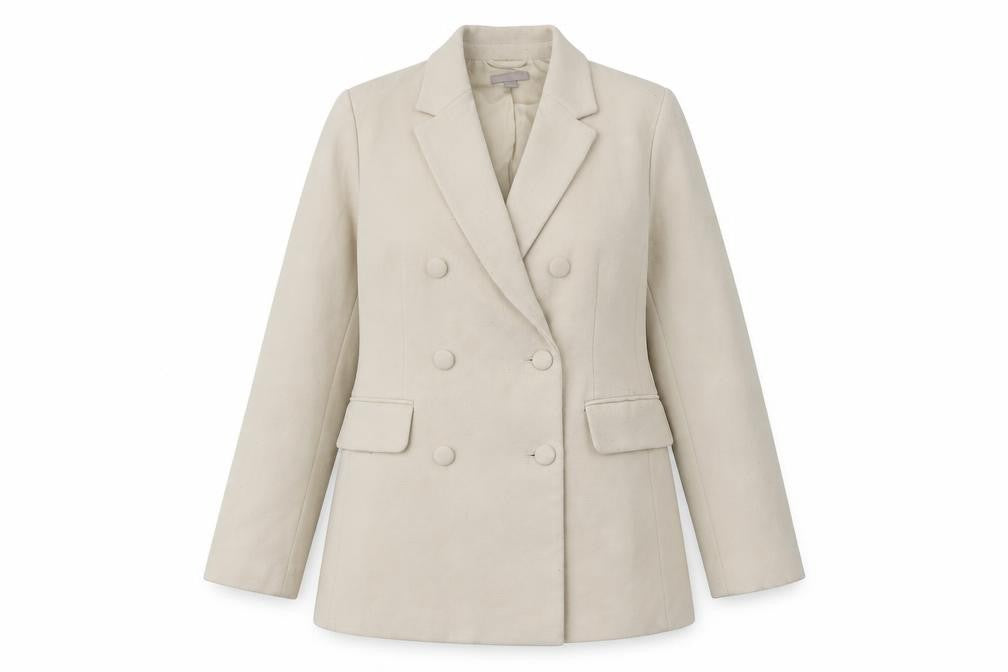 H&M Women's Ivory Double Breasted Blazer Size 14