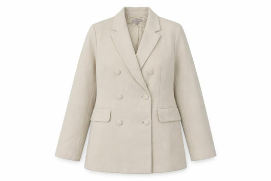 H&M Women's Ivory Double Breasted Blazer Size 14