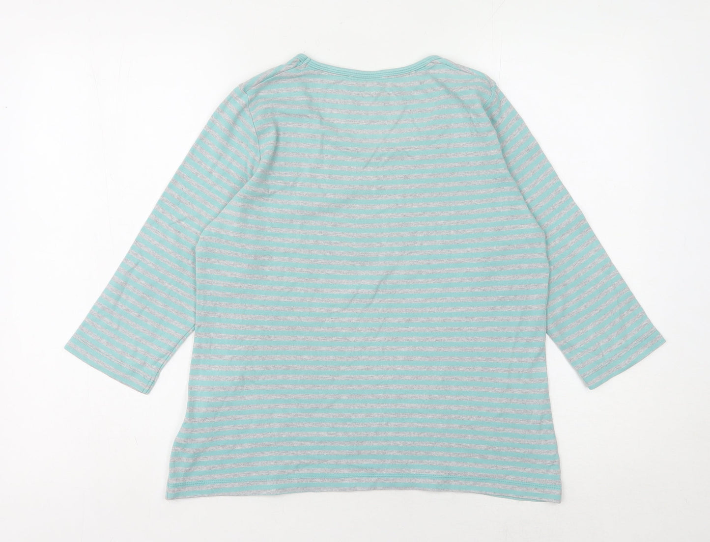 Dash Women’s Blue Striped 3/4 Sleeve T-Shirt Size 12
