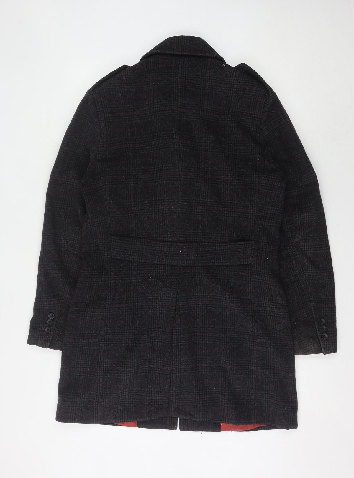 Holland Esquire Women's Black Check Wool Overcoat M