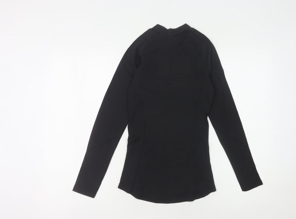 Decathlon Women's Slim Fit Black Long Sleeve Top XS
