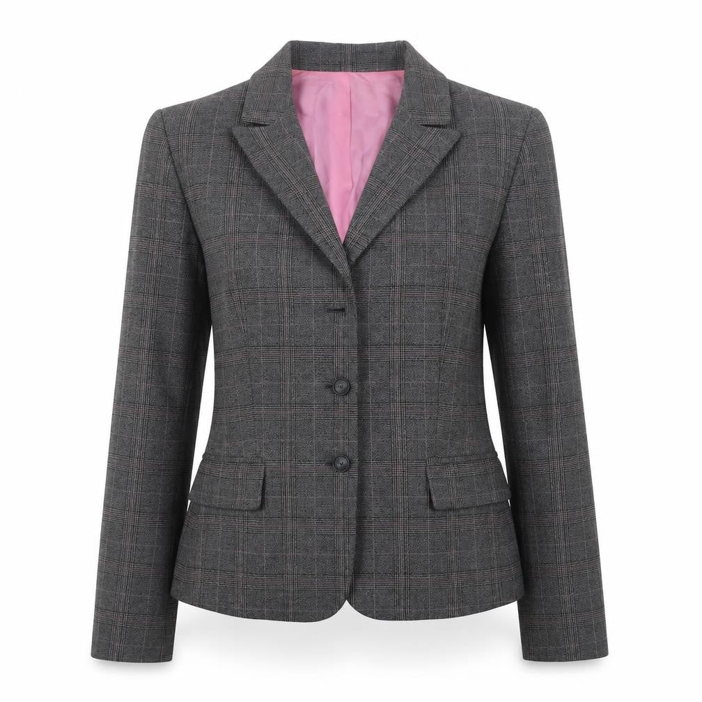 Tahari Women's Grey Plaid Blazer, Size 8, Business