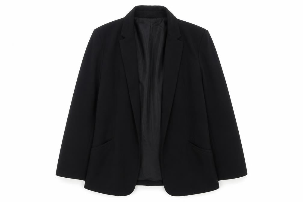 Oasis Women's Black Blazer UK 8 Single-Breasted Woven