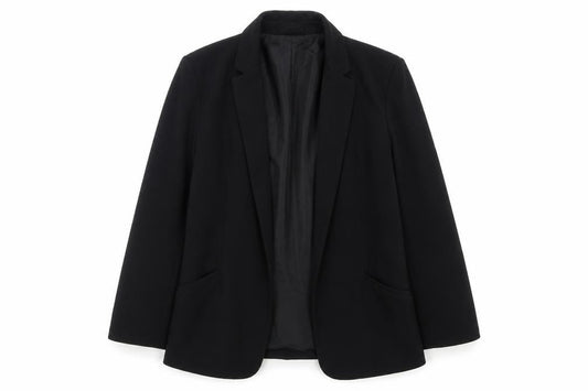 Oasis Women's Black Blazer UK 8 Single-Breasted Woven