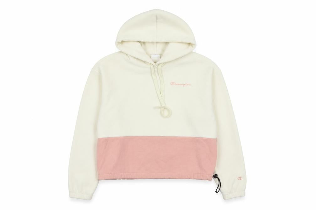 Champion Women's Ivory Pink Pullover Hoodie - Size S