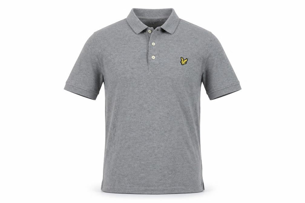 Lyle & Scott Men's Grey Short Sleeve Polo Shirt, Size S