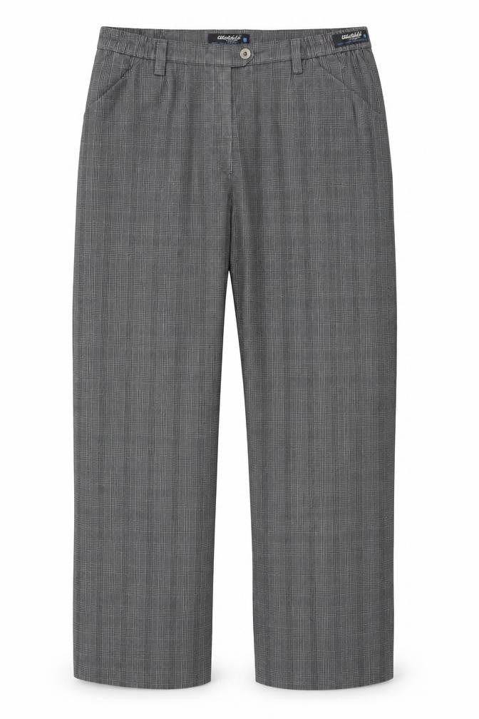 Michele Women's Grey Check Slim Trousers Size 12