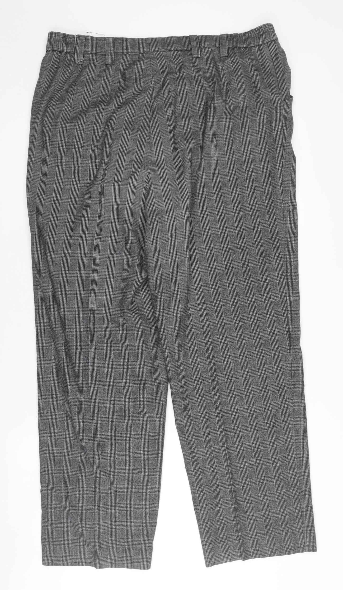 Michele Women's Grey Check Slim Trousers Size 12
