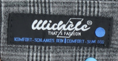 Michele Women's Grey Check Slim Trousers Size 12