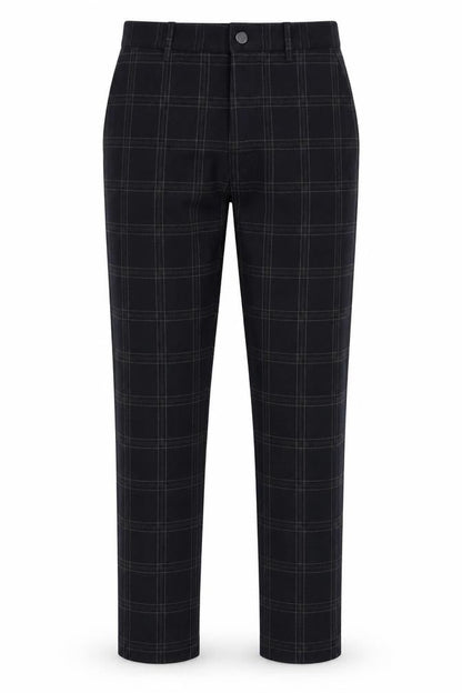 Zara Men's Black Checked Trousers, Size 30