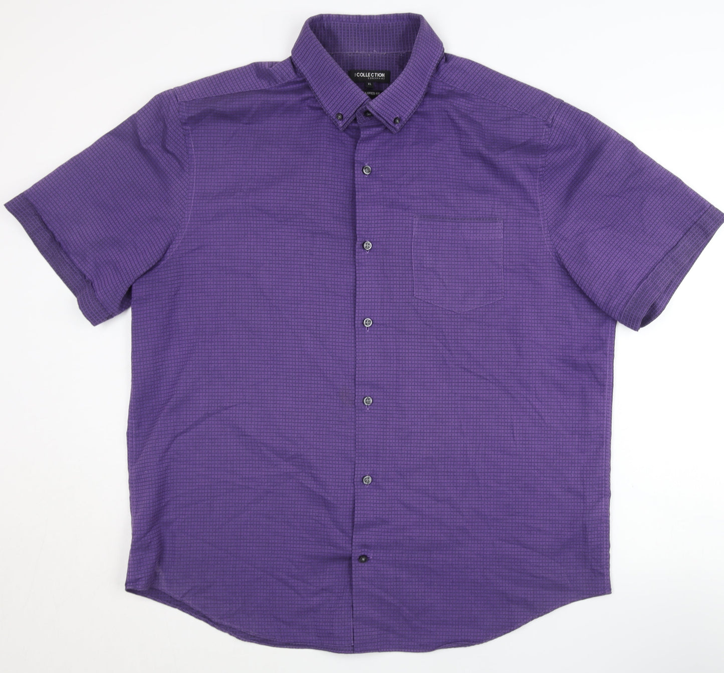 Debenhams Men's Purple XL Slim Fit Button-Up Shirt