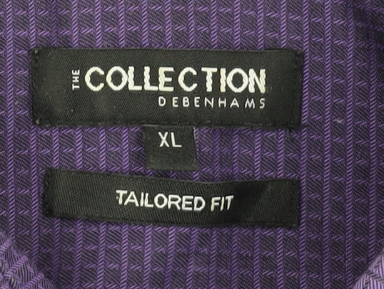 Debenhams Men's Purple XL Slim Fit Button-Up Shirt