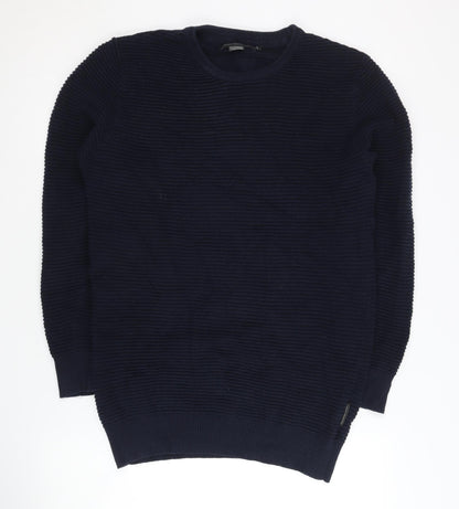 Additional front view of French Connection Men's Blue Knit Jumper M