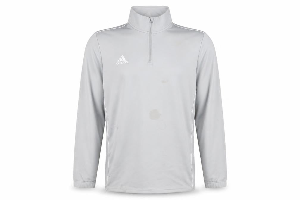 Adidas Men's Grey Sweatshirt, Size L, 1/4 Zip Logo