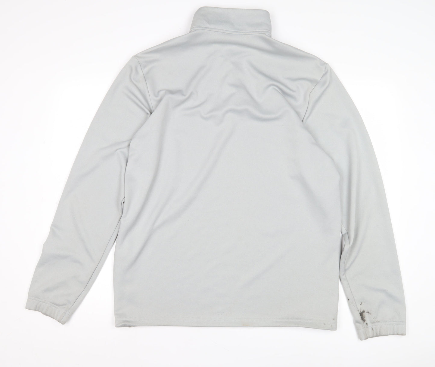 Adidas Men's Grey Sweatshirt, Size L, 1/4 Zip Logo
