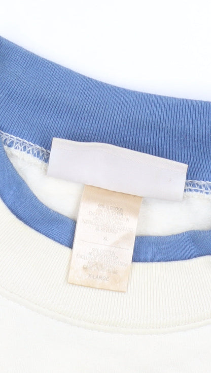 M&Co Womens Sportswear Ivory XL Pullover Sweatshirt