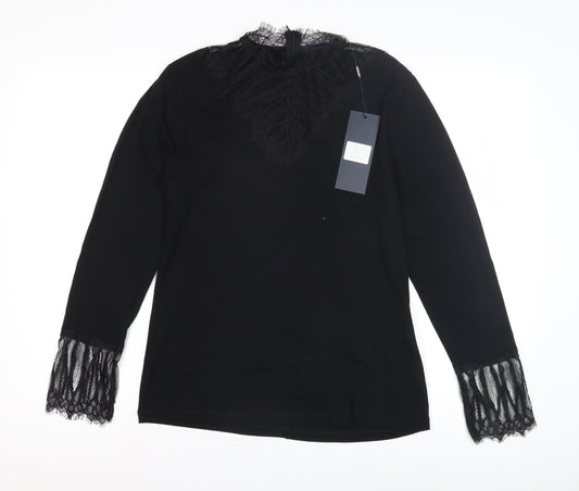 Luxuz Women's Black Lace Blouse Size 12