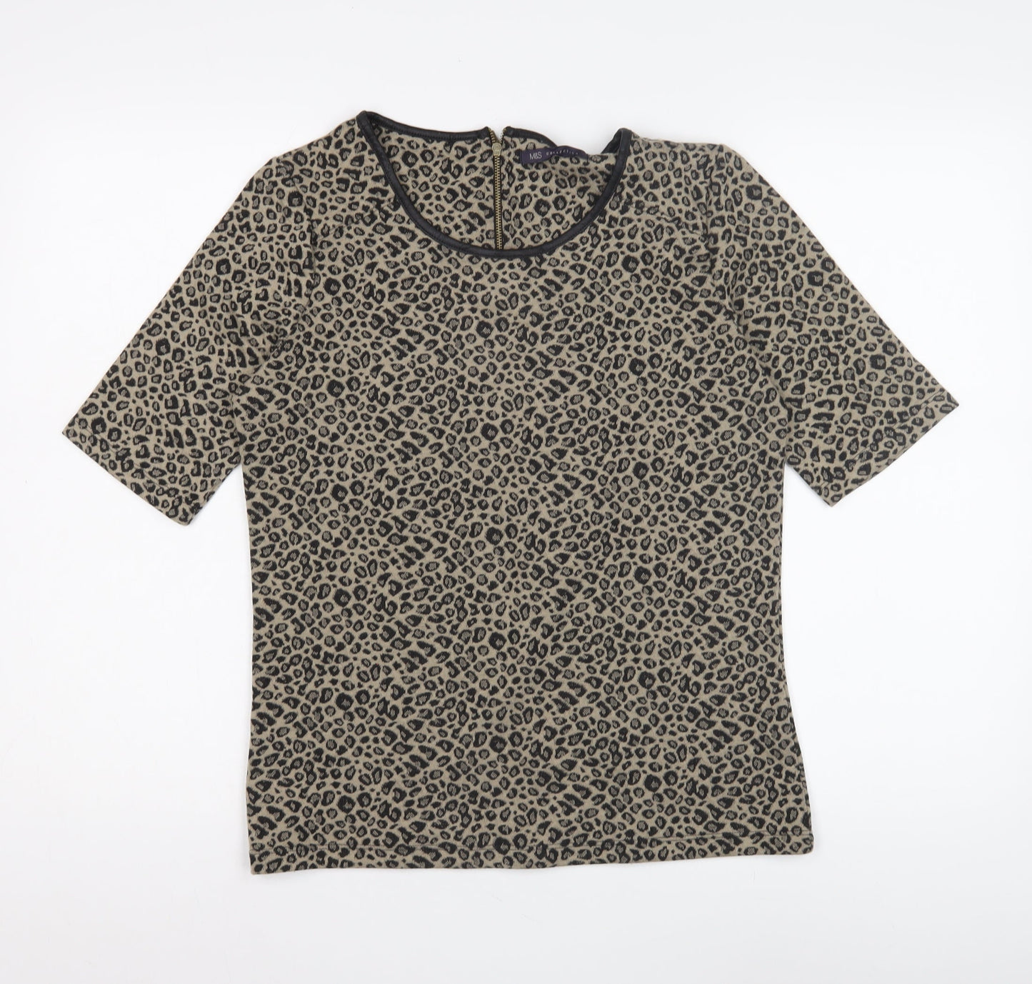 Marks and Spencer Women's Beige Animal Print Blouse Size 10