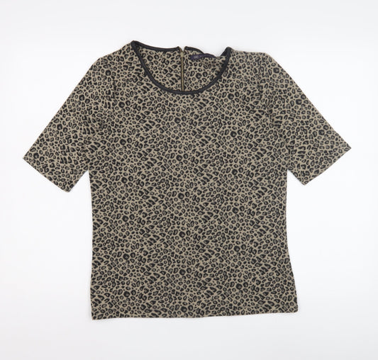 Marks and Spencer Women's Beige Animal Print Blouse Size 10