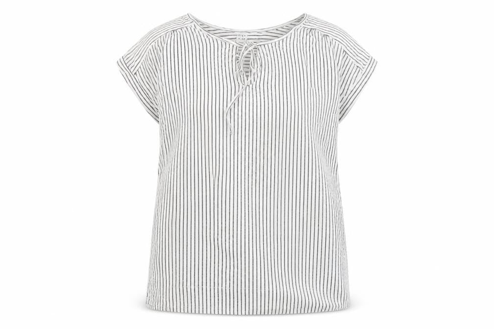 Gap Women's White Striped Cotton Tunic Top