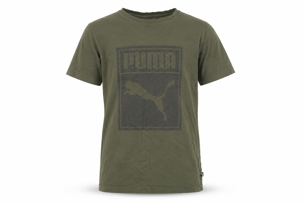 Puma Boys Green Graphic Print T-Shirt M