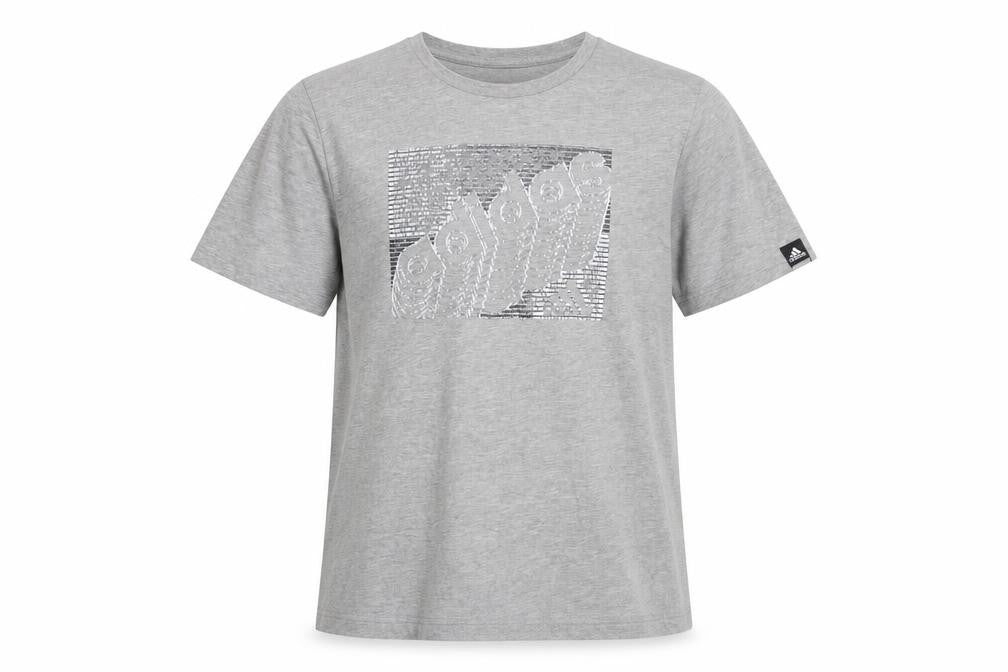Adidas Boys Grey Graphic T-Shirt - 13-14 Years