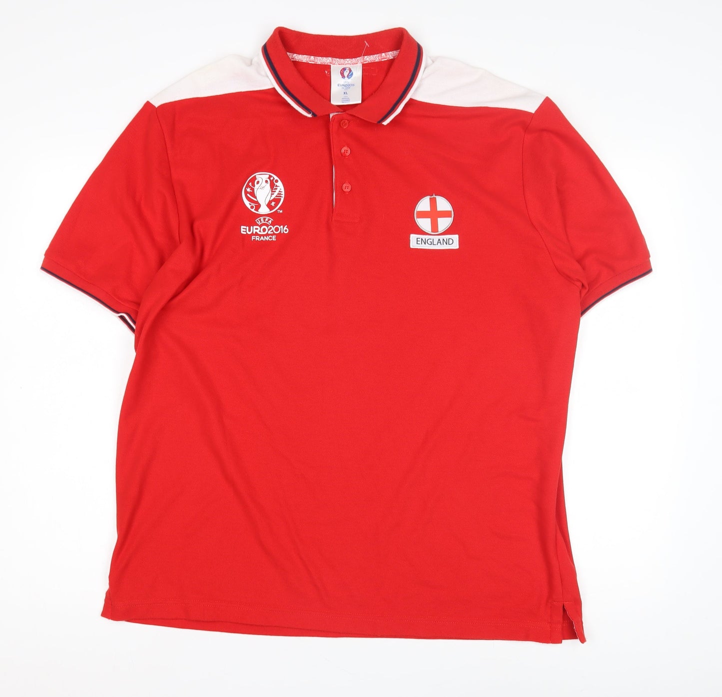 Euro 2016 England Men's Red Polo Shirt XL