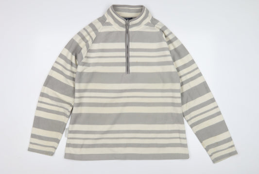 Mountain Warehouse Women's Grey Striped Sweatshirt Size 10