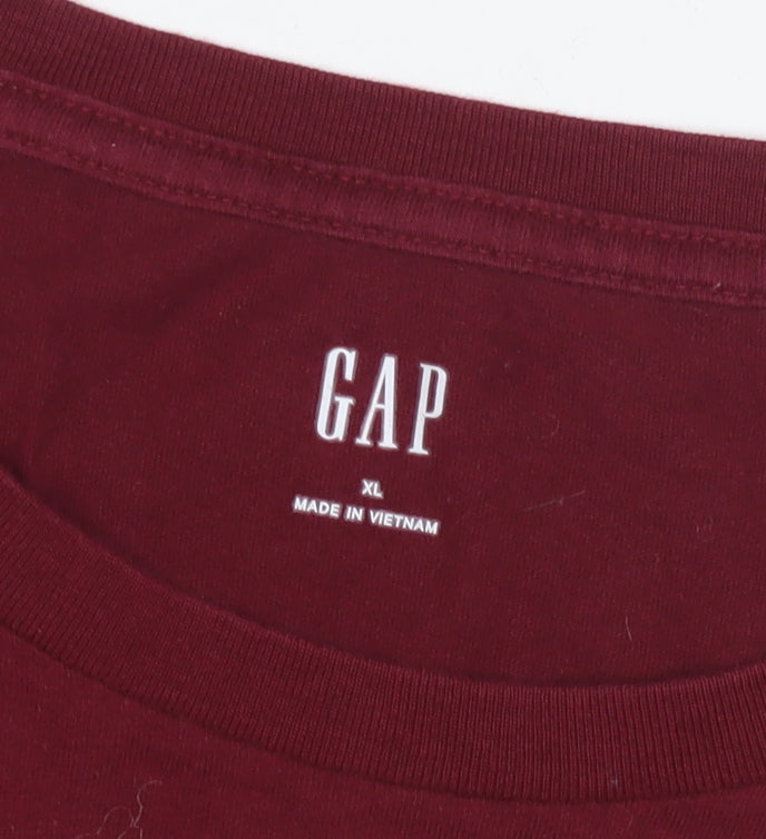 GAP Men’s Red XL T-Shirt with Logo, Short Sleeve