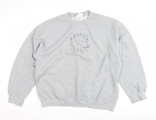 Emma Warren Unisex Grey XL Graphic Sweatshirt