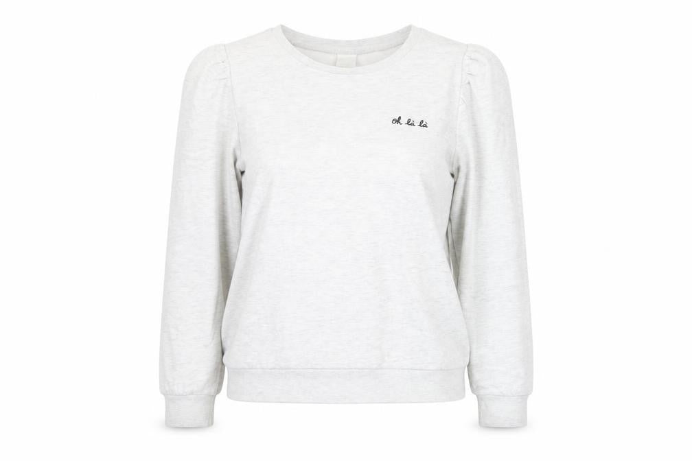 H&M Women's White Pullover Sweatshirt, Casual Cotton, Size M